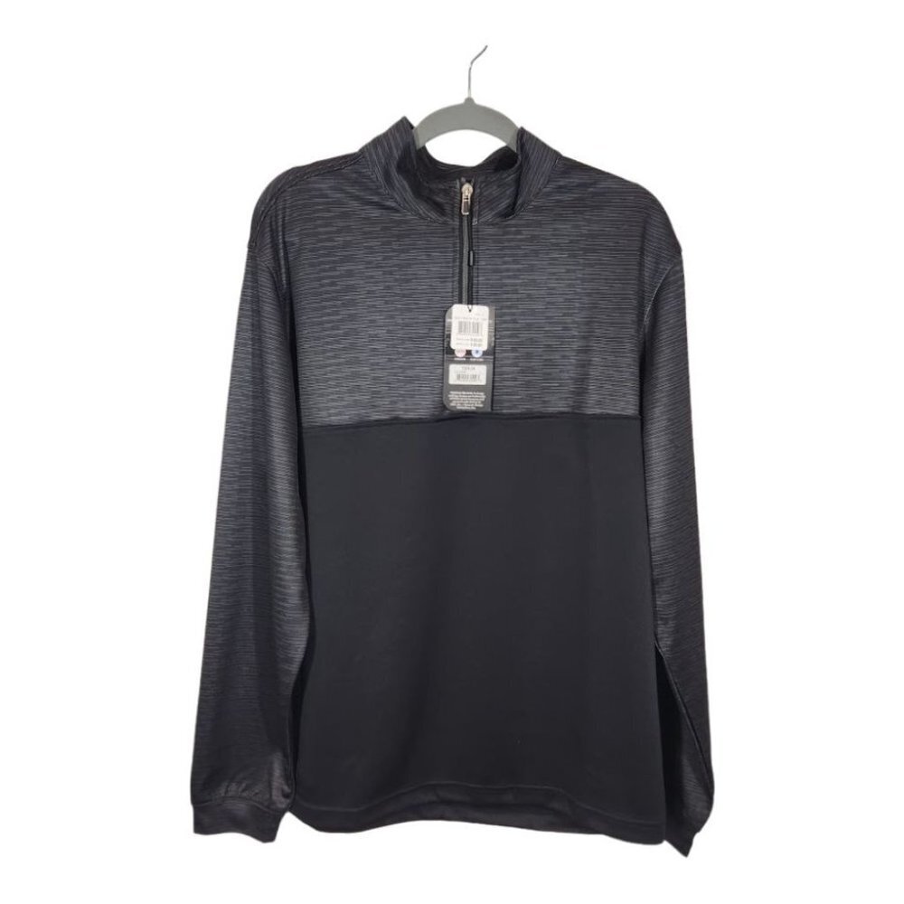 NWT Pebble Beach Men's‎ Quarter Zip Pullover in Black Size Large
